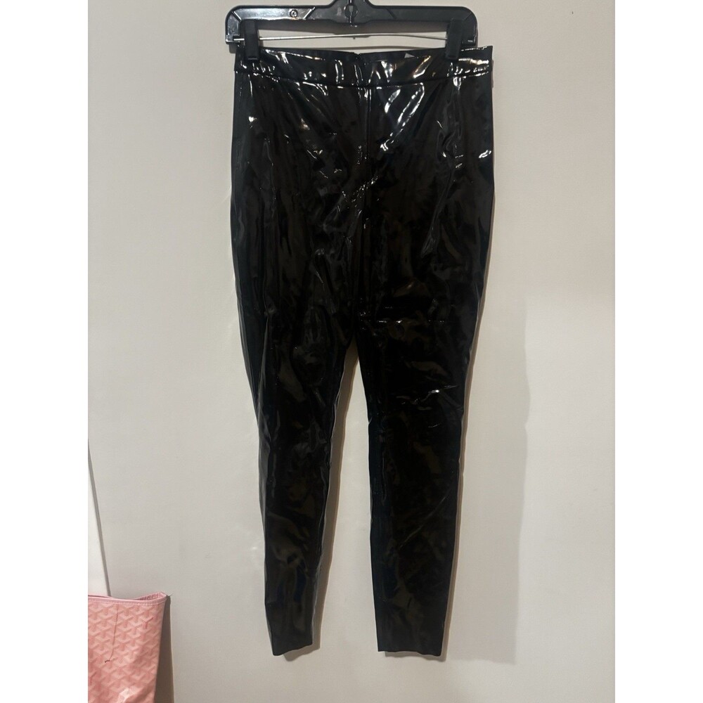 Alice + Olivia Maddox Black Vegan Leather Leggings Pants SIZE 8